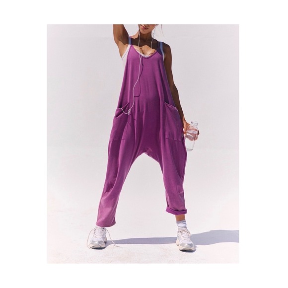 FP Movement Free People Hot Shot Romper Mulberry Purple Small NWT - Picture 3 of 3